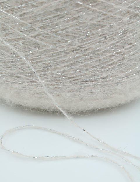 Burstað Alpakka Glimmer garn - 25 gr. Eitt og sér eða sem fylgiþráður - Glimmer.