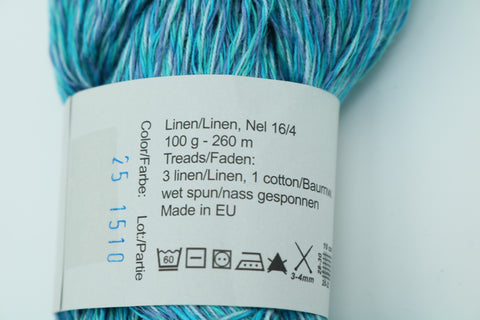 Linea Hör og bómull - Turkisblár 100 gr.