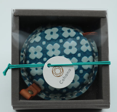 Cohana tape measure in genuine leather - Blue