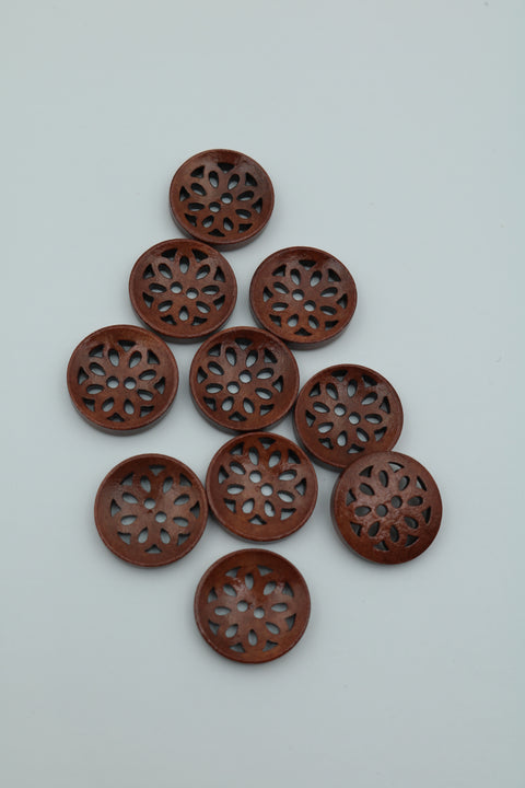Wooden numbers reddish brown 20 mm.
