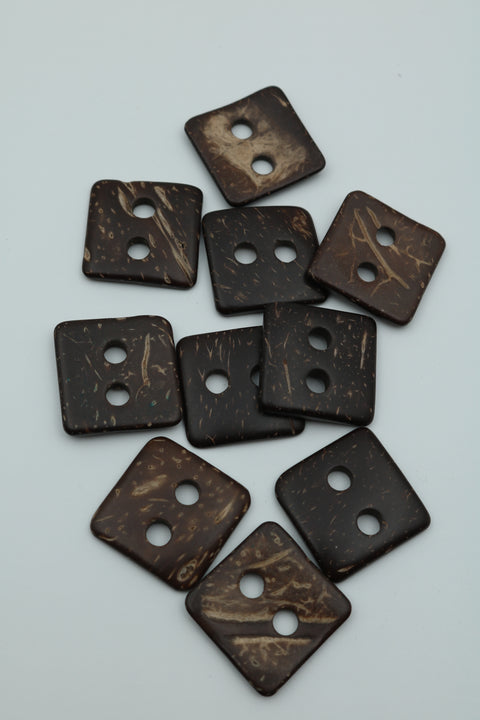 Genuine coconut numbers square 25x25 mm.