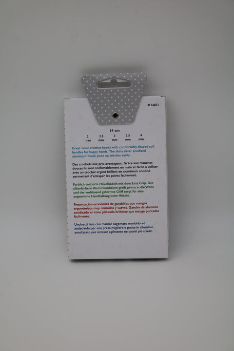 Pony Easy Grip Crochet Hooks 14 cm. 5 sizes
