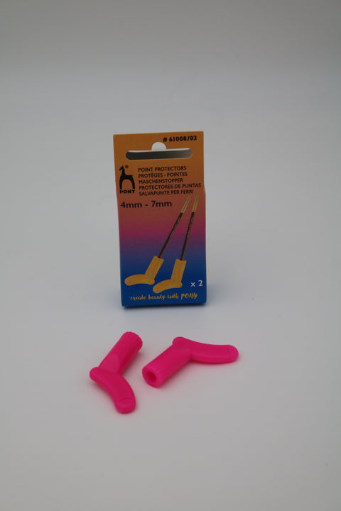 Pony cover on knitting tip - pink