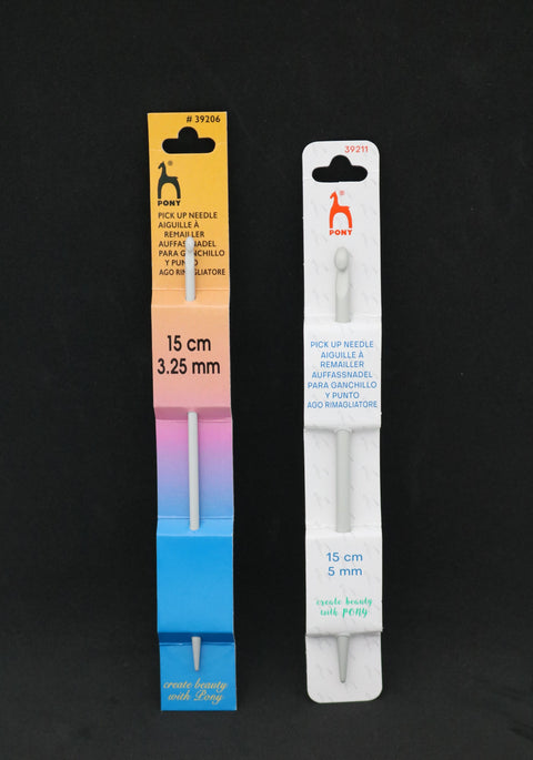 Pony pick up needles.