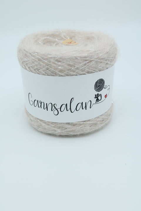 Burstað Alpakka Glimmer garn - 25 gr. Eitt og sér eða sem fylgiþráður - Glimmer.