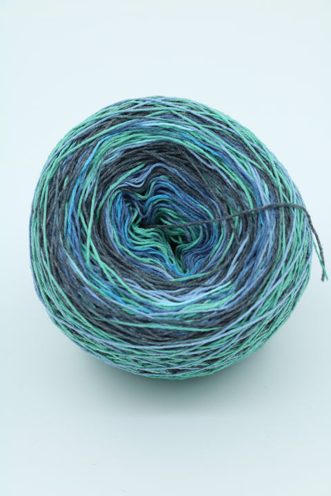 Genepy Bómull og Pólýester litaskipt garn - Fjólublár 50 gr.