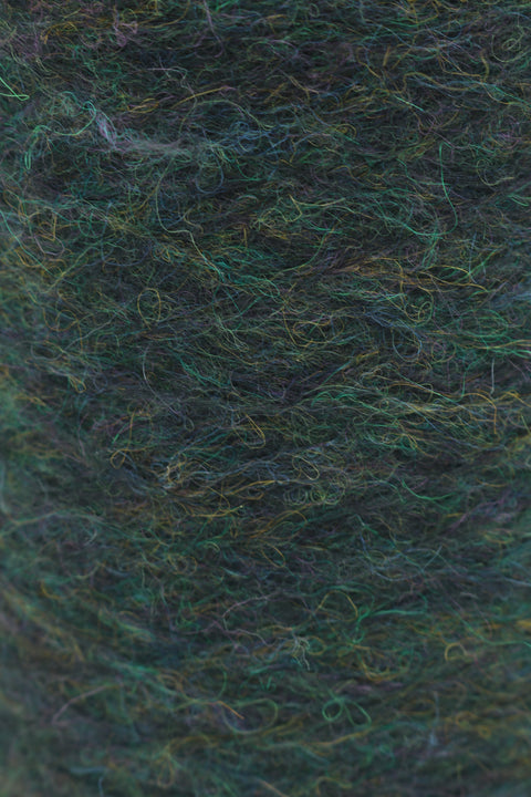 QORI - Blásið Alpakka - eitt og sér eða sem fylgiþráður - Flöskugrænn - 25 gr.