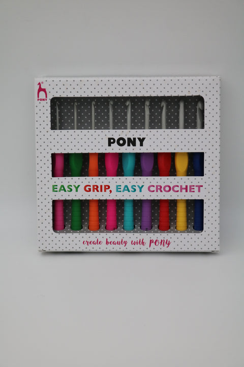 Pony Easy Grip heklunálar 14 cm.  9 stærðir