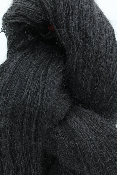 Suri Alpakka - 100% Suri Alpakka ull - 250 gr. - Grásvart