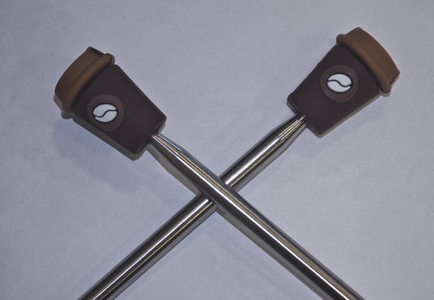 Hlíf á prjónaodda Kaffibolli brúnn